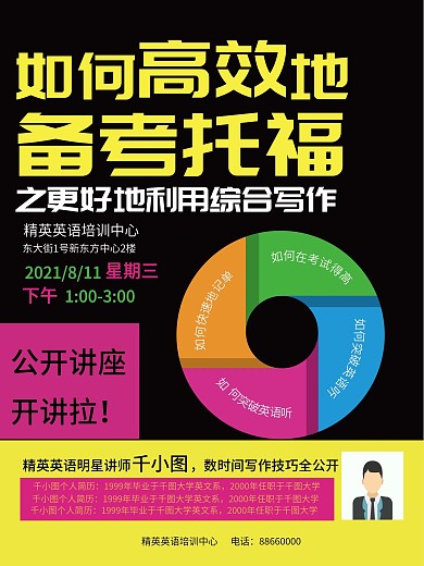 托福备考讲座海报单页宣传单