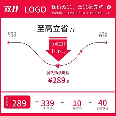 双1112促销降价条主图618直通车
