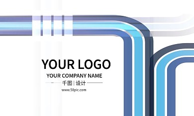 几何线条渐变商务科技名片模板