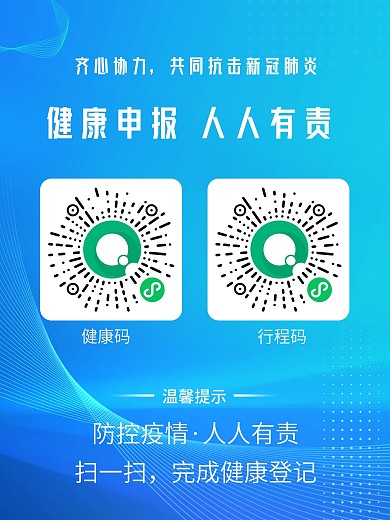 防控疫情健康通行扫码登记戴口罩测体温海报