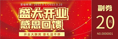 盛大开业优惠券代金券折扣券现金券