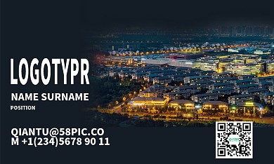 简约酷炫房地产商务名片设计