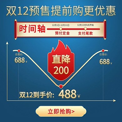 电商双12狂欢预售价格曲线主图优惠主图