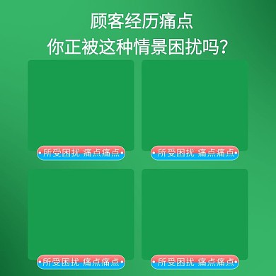 卖点细节主图模板 绿色背景