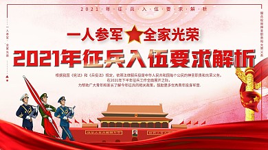 2021年征兵入伍要求解析宣传栏