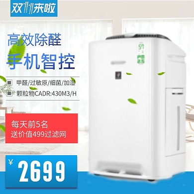 双十一节日空气净化器主图直通车模板PSD