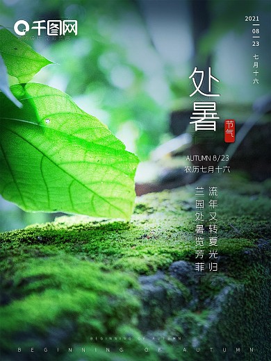 处暑节气出伏海报