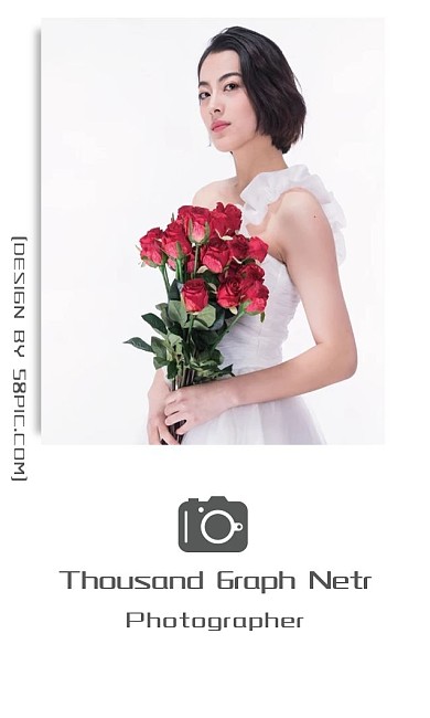 竖版简约风写真摄影师个人展示名片