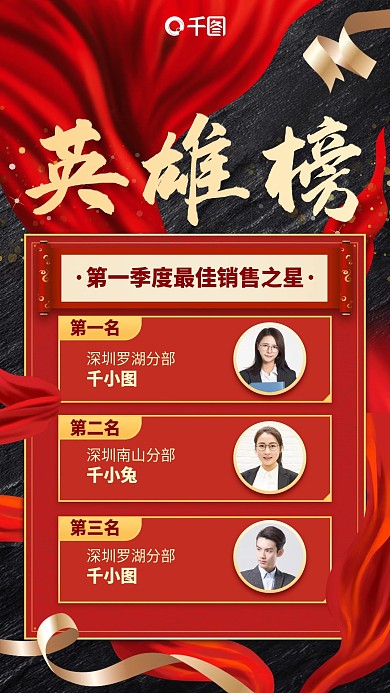 红色喜报英雄榜喜庆手机海报