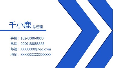 蓝色商务大气名片