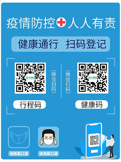 疫情防控行程码健康码登记海报