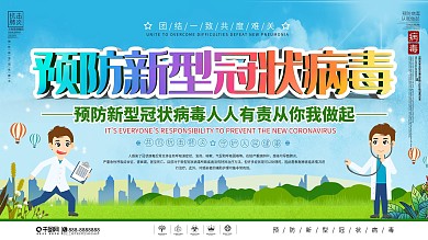 社区风预防新型冠状病毒宣传展板