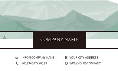 水墨水彩中国风古风矢量商务名片