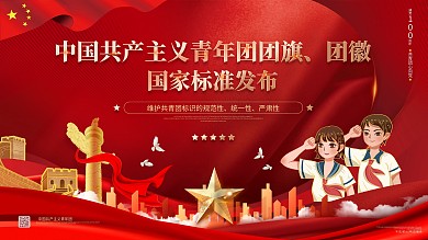 党建风青年团团旗标识规范标准宣传展板