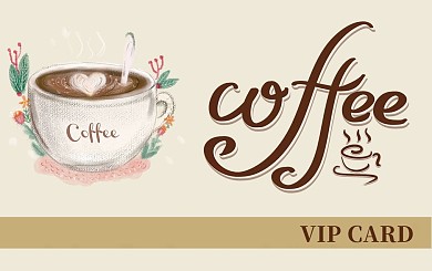 咖啡馆会员卡小清新风