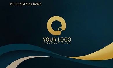 蓝黑商务名片模板