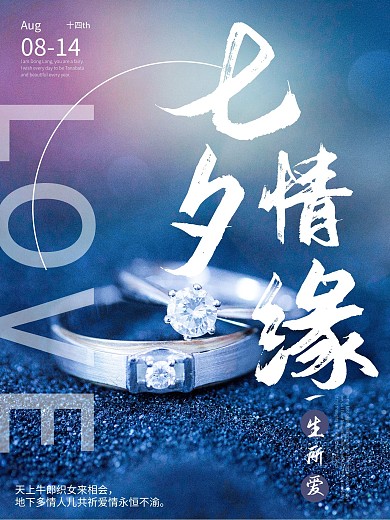 简约小清新七夕摄影图节日海报