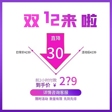 双十一双十二跨店满减大降价直通车主图