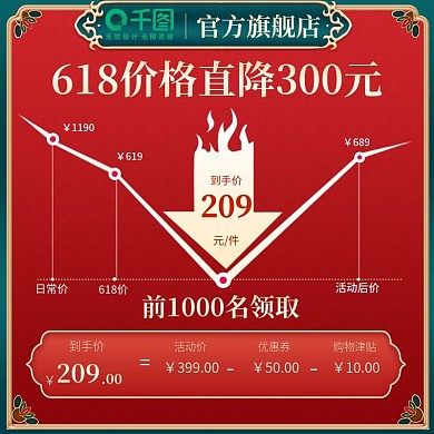 淘宝天猫京东618产品价格直降主图直通车