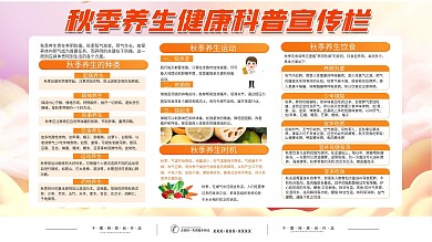 秋季养生健康科普内容型展板