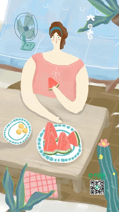 节日节气手机闪屏H5页面时尚小清新插画