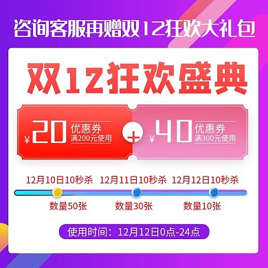 双十二狂欢盛典优惠券主图直通车