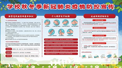 校园秋季疫情防控宣传展板