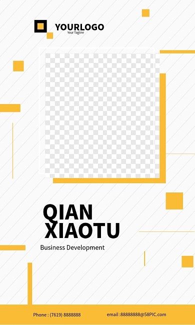 商务清新简约工作证