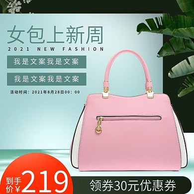 天猫淘宝女包包包小清新主图设计模板