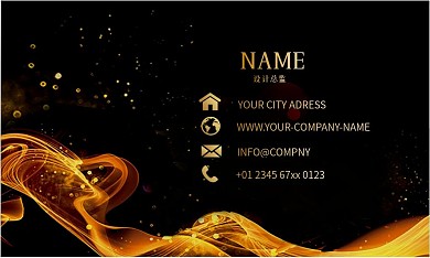 黑金风高档金色线条矢量商务名片
