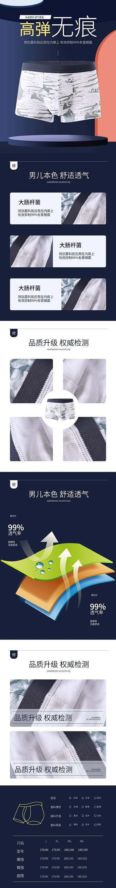 C4D服装简约男士内裤产品详情页