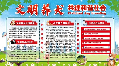 文明小区展板文明养犬和谐小区