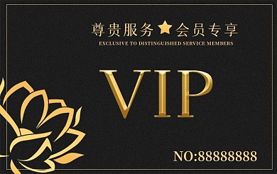 黑金大气商务贵宾卡VIP会员卡设计