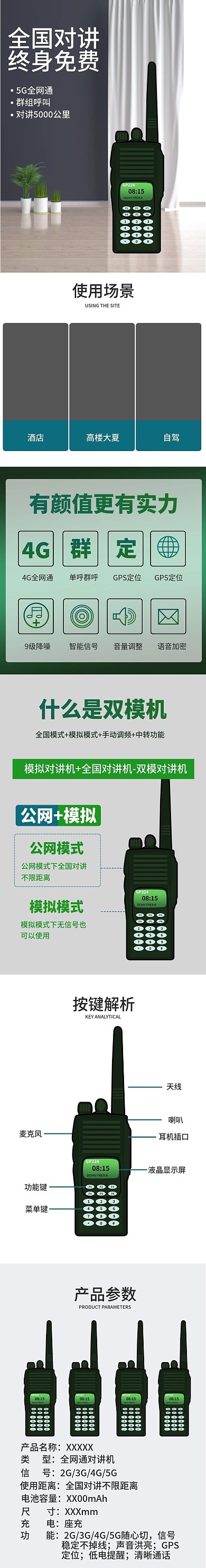 2021年对讲机5G通用双模电脑详情页码