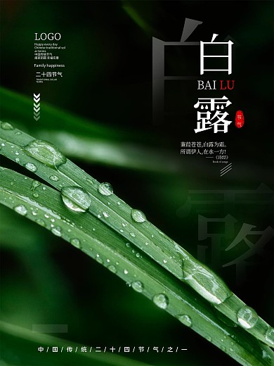 简约原创传统节日二十四节气白露海报