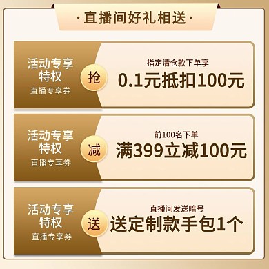 金色微粒体奢侈品箱包女包直播活动说明主图