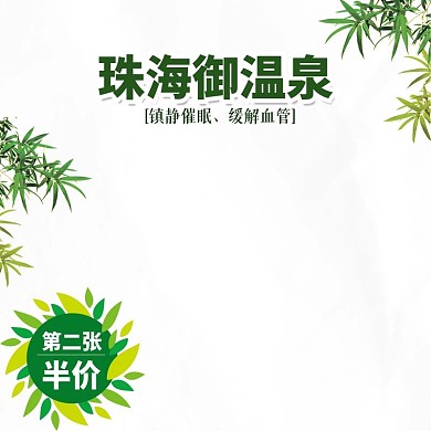 冷色系简洁清新植物叶子产品主图模板