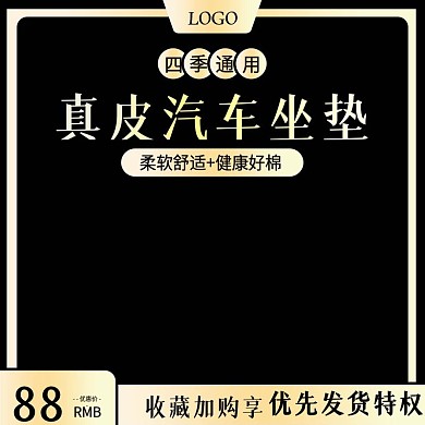 淘宝汽车用品真皮汽车坐垫主图主通车模板