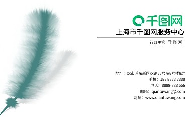 个性简约羽毛名片