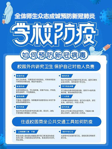 学校防疫科普小知识内容海报