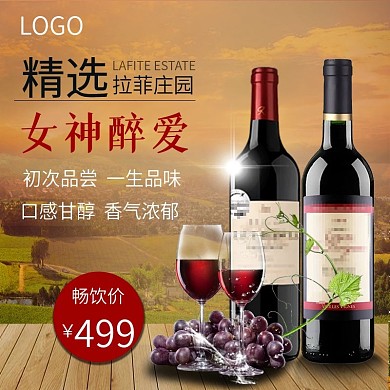 精选拉菲红酒女神最爱法国干红葡萄酒主图