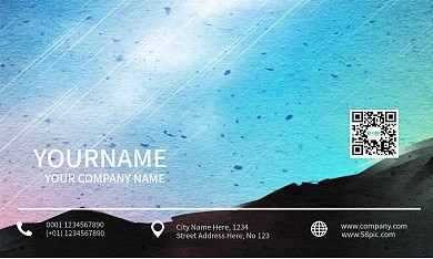 简约渐变蓝色星空名片设计PSD源文件