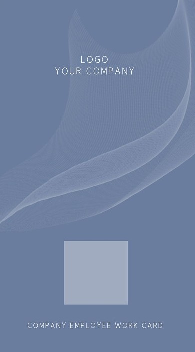 浅色飘带竖版工作证