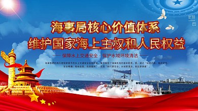 党建风国家海事局海事核心价值体系展板