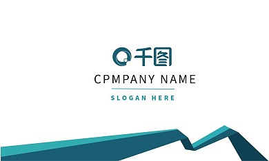 蓝白色线条简约商务名片