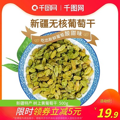 天猫淘宝食品零食黄葡萄干双11主图模版