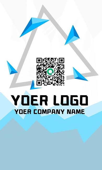 三角形简约蓝色风景海报背景名片