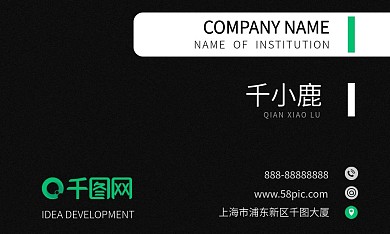 黑色白条高端商务名片