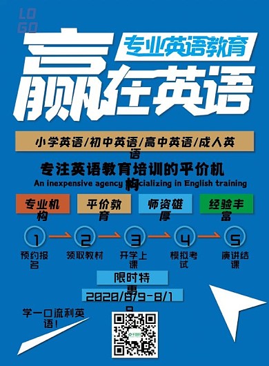 赢在英语外语英语培训班招生宣传DM宣传单