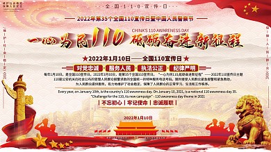 全国110宣传日宣传内容型展板党建风）